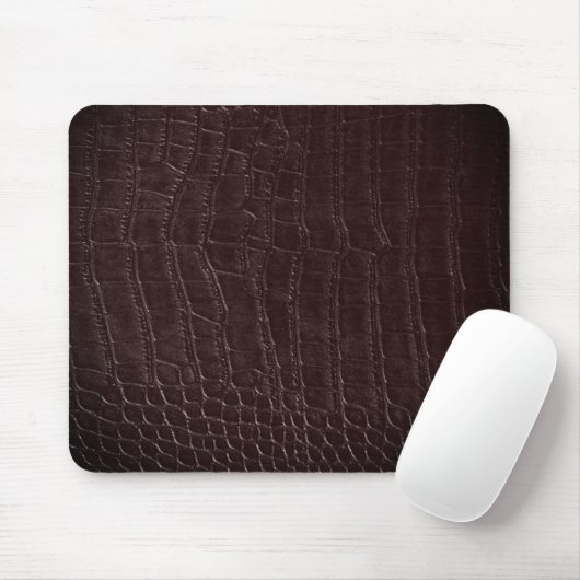 Braunes Alligator-Krokodilleder-Imitat Mousepad (Mit Mouse)