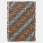 Braunes Aqua und Orangenstamm Abstrakt gestreift Decke (Vorderseite Vertikal)