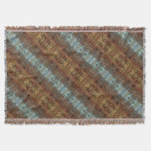 Braunes Aqua und Orangenstamm Abstrakt gestreift Decke (Vorderseite)