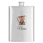 Braunes Aquarelltier Flachmann (Vorderseite)