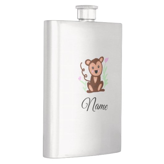 Braunes Aquarelltier Flachmann (Rechts)