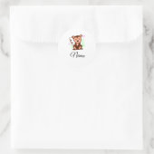 Braunes Aquarelltier Runder Aufkleber (Tasche)