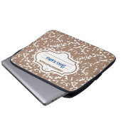 Braunes Beige-Hasen Laptopschutzhülle (Vorne Knopf)