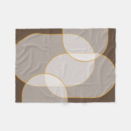 Braunes, Beige, Tan & Gold Abstraktes Armsmuster Fleecedecke (Vorderseite (Horizontal))