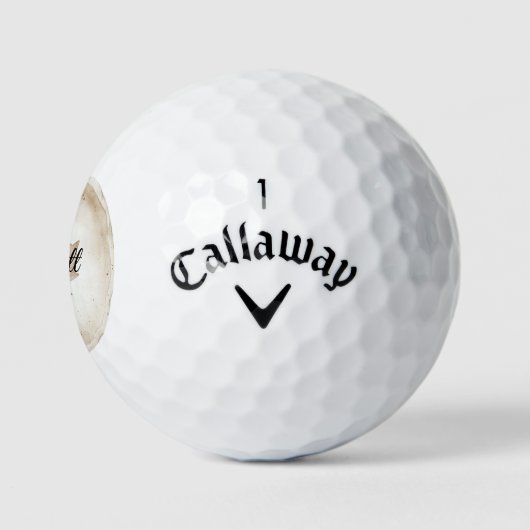 Braunes Blatt Monogramm Name Golfball (Logo)