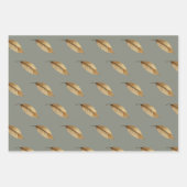 Braunes Blatt-Wrap-Papier Flachblatt-Set aus 3. Geschenkpapier Set (Vorderseite)