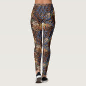 Braunes/blaues tropisches Leaf Leggings (Rückseite)
