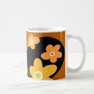 Braunes Blumenmuster Kaffeetasse