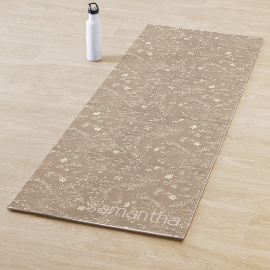 Braunes Blumenmuster Moderne Botanik Yogamatte (Beispiel)