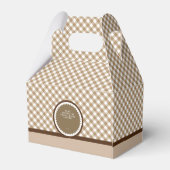 Braunes Büffel-Gingham Geschenkschachtel (Rückseite)