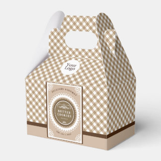 Braunes Büffel-Gingham Geschenkschachtel
