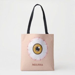 Braunes Cartoon-Auge blutunterlaufen Halloween-Aug Tasche