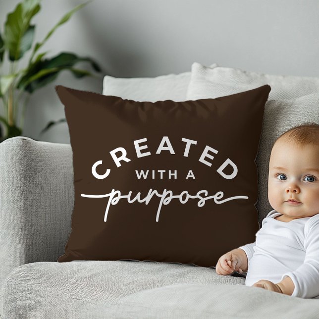 Braunes Christliches Zitat Throw Kissen (Von Creator hochgeladen)