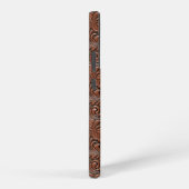 Braunes Cowgirl mit Blumenmotiven aus Leder Samsung Galaxy Hülle (Rechte Seite)