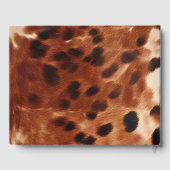 Braunes Cream Black Cowhide Hochzeit Gästebuch (Rückseite)