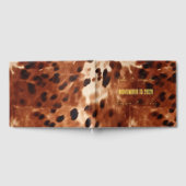 Braunes Cream Black Cowhide Hochzeit Gästebuch (Voll)