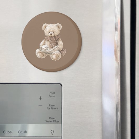 Braunes Creme-Teddybär-Buch Magnet (In Situ (Kühlschrank))