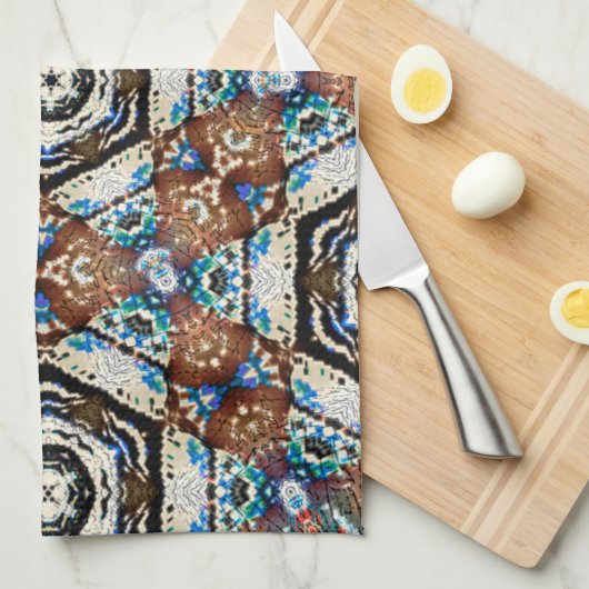 Braunes dickes Fadennetz sieht so aus wie hier Geschirrtuch (Viertel Falte)