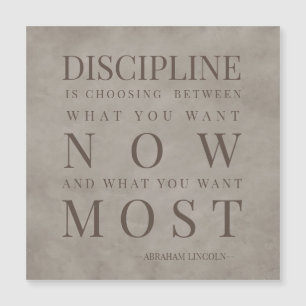 Braunes Disziplin-Motivationszitat Magnetkarte