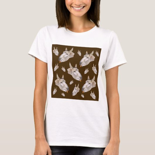 Braunes Donkey-Muster, T-Shirt (Vorderseite)