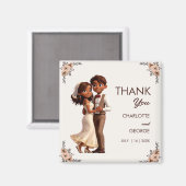 Braunes Ehepaar, frisch verheiratet, tanzt Gastges Magnet (Vorderseite/Rückseite)