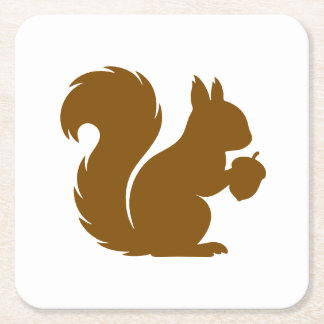 Braunes Eichhörnchen-Tier-Silhouette Rechteckiger Pappuntersetzer