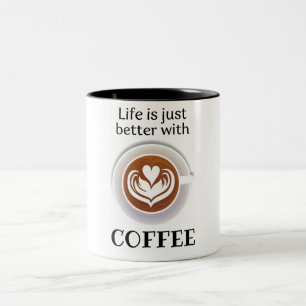 Braunes Einfaches Kaffee-Zitat Zweifarbige Tasse