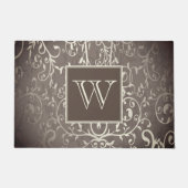 Braunes Elegant Blühe Monogramm Doormat Fußmatte (Vorderseite)