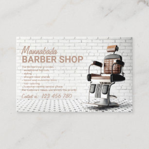 Braunes Elegantes Altes Stuhl Foto Barbier Visitenkarte