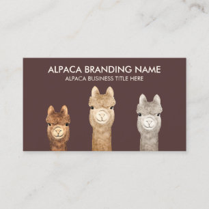 Braunes Elfenbein-Alpaka-Llama-Tier Visitenkarte