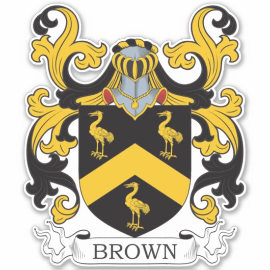 Braunes Familienwappen Aufkleber (Vorderseite)