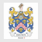 Braunes Familienwappen Aufkleber (Blatt)
