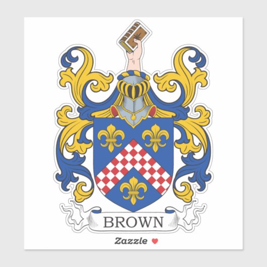 Braunes Familienwappen Aufkleber (Blatt)