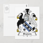 Braunes Familienwappen Postkarte (Vorne/Hinten)