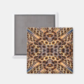 Braunes Fasan-Federkeidoskop Magnet (Vorderseite/Rückseite)