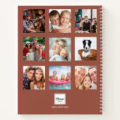 Braunes Foto Collage Monogramm, modern Tagebuch Notizblock (Rückseite)