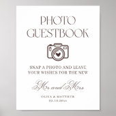 Braunes Foto-Gästebuch Hochzeit Poster (Vorne)