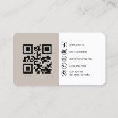 Braunes Foto-QR-Code Visitenkarte (Rückseite)