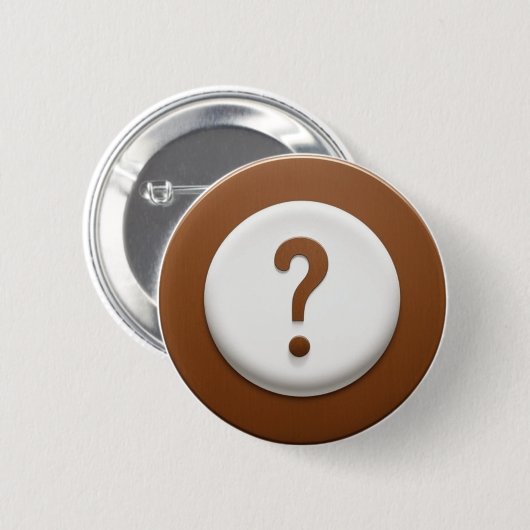 Braunes Fragezeichen mit Circle Background Button (Vorne & Hinten)