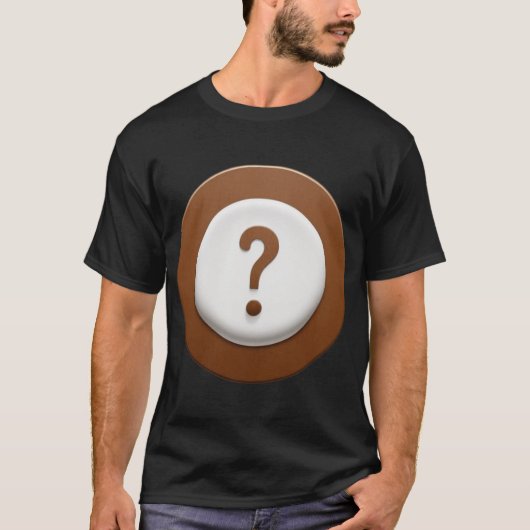 Braunes Fragezeichen mit Circle Background T-Shirt (Vorderseite)