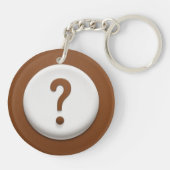 Braunes Fragezeichen mit doppeltem Kreis Hintergru Schlüsselanhänger (Rückseite)