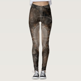 Braunes Fraktal Abstrakt Hintergrund Leggings