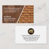 Braunes Gebäude aus Holzziegeln Visitenkarte (Vorne/Hinten)