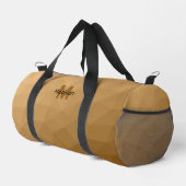 Braunes geometrisches Maschenmuster Monogramm Duffle Bag (Rechte Ecke)
