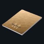 Braunes geometrisches Maschenmuster Monogramm Notizblock<br><div class="desc">Monogram Personalisieren Sie Ihr Notebook-Büromaterial mit Ihrem individuellen Vor- und Namen. Dreieck geometrische Masche mit dunkelbraunem Ober-Farbverlauf.</div>