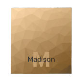 Braunes geometrisches Maschenmuster Monogramm Notizblock (Vorderseite)