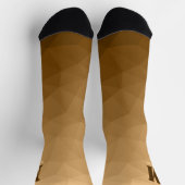 Braunes geometrisches Maschenmuster Monogramm Socken (Oben)