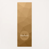 Braunes geometrisches Maschenmuster Monogramm Yogamatte (Vorderseite)