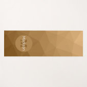 Braunes geometrisches Maschenmuster Monogramm Yogamatte (Vorderseite (Horizontal))