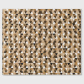Braunes geometrisches Muster Geschenkpapier (Flach)